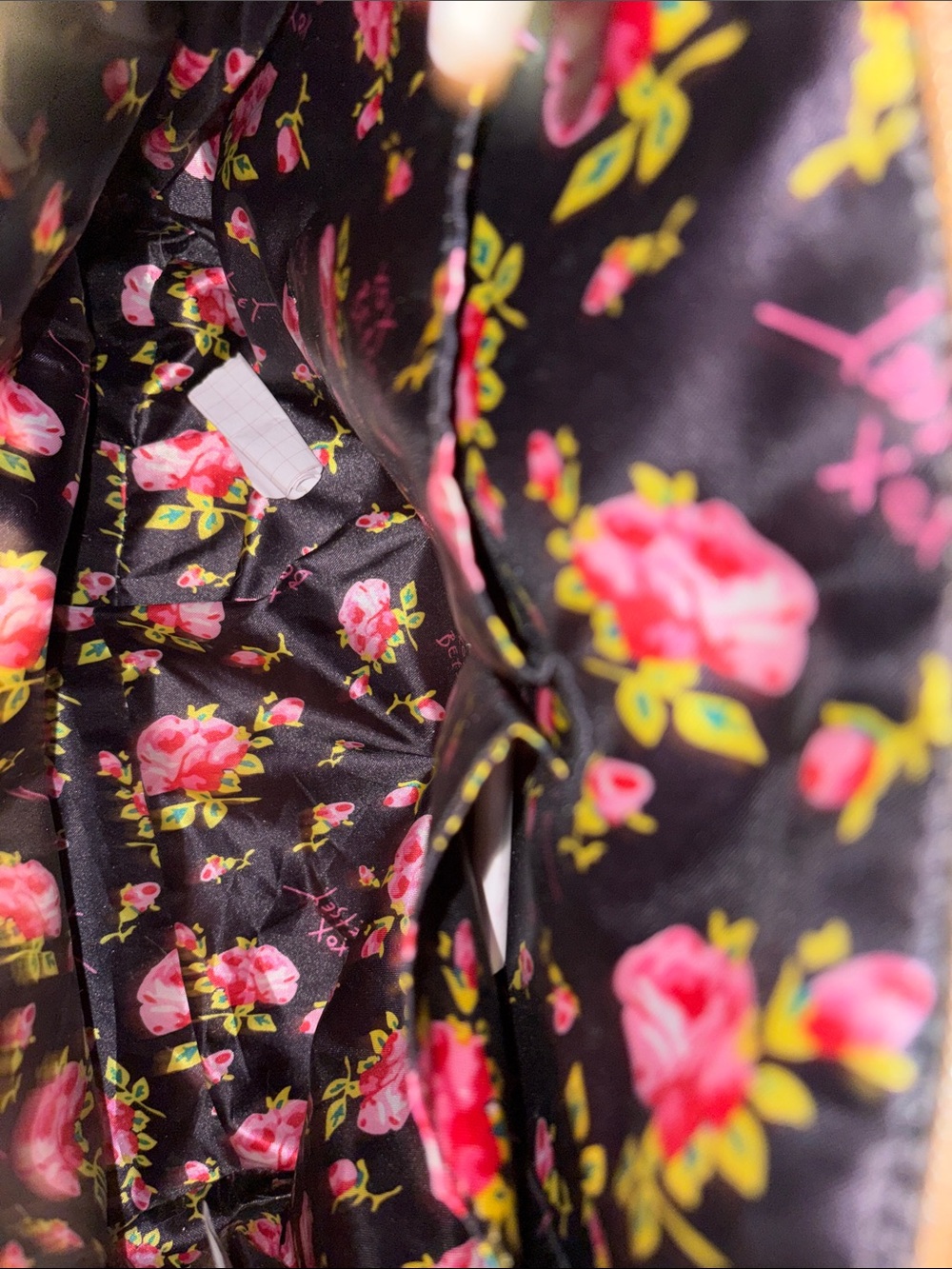 Betsey Johnson Black & Hot Pink Quilted Bow Satchel - Picture 3 of 3